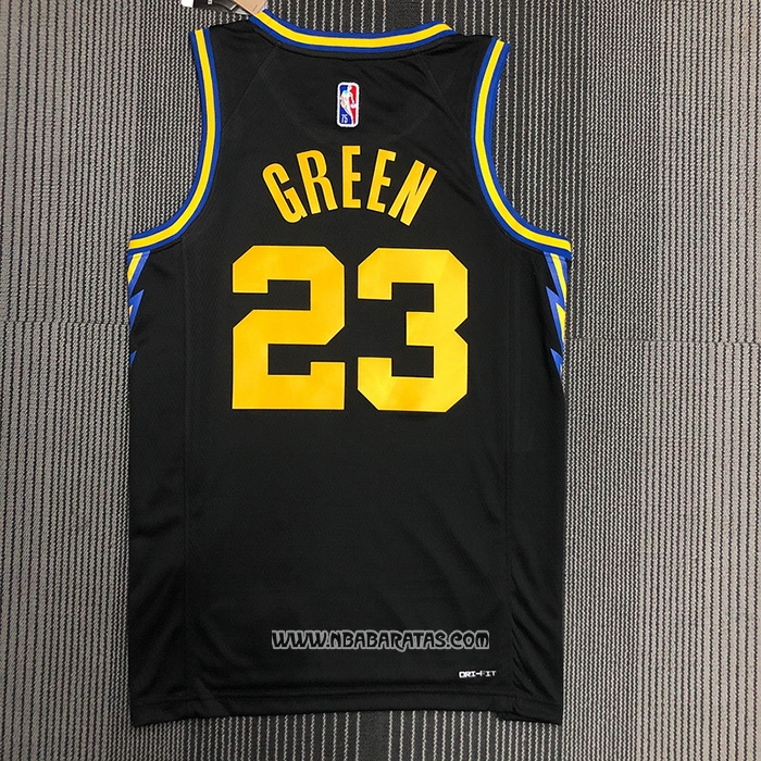 Camiseta Golden State Warriors Draymond Green #23 Ciudad 2021-22 Negro